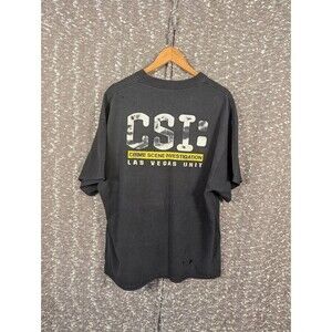 Vtg Y2K CSI Las Vegas Tshirt Men X-Large‎ Tv Show Promo Faded Double Sided 2000s